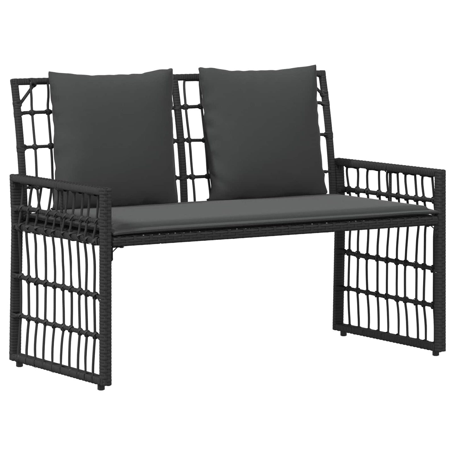 Tuinbank Effen Zwart en Donkergrijs 116 x 55 x 82 cm