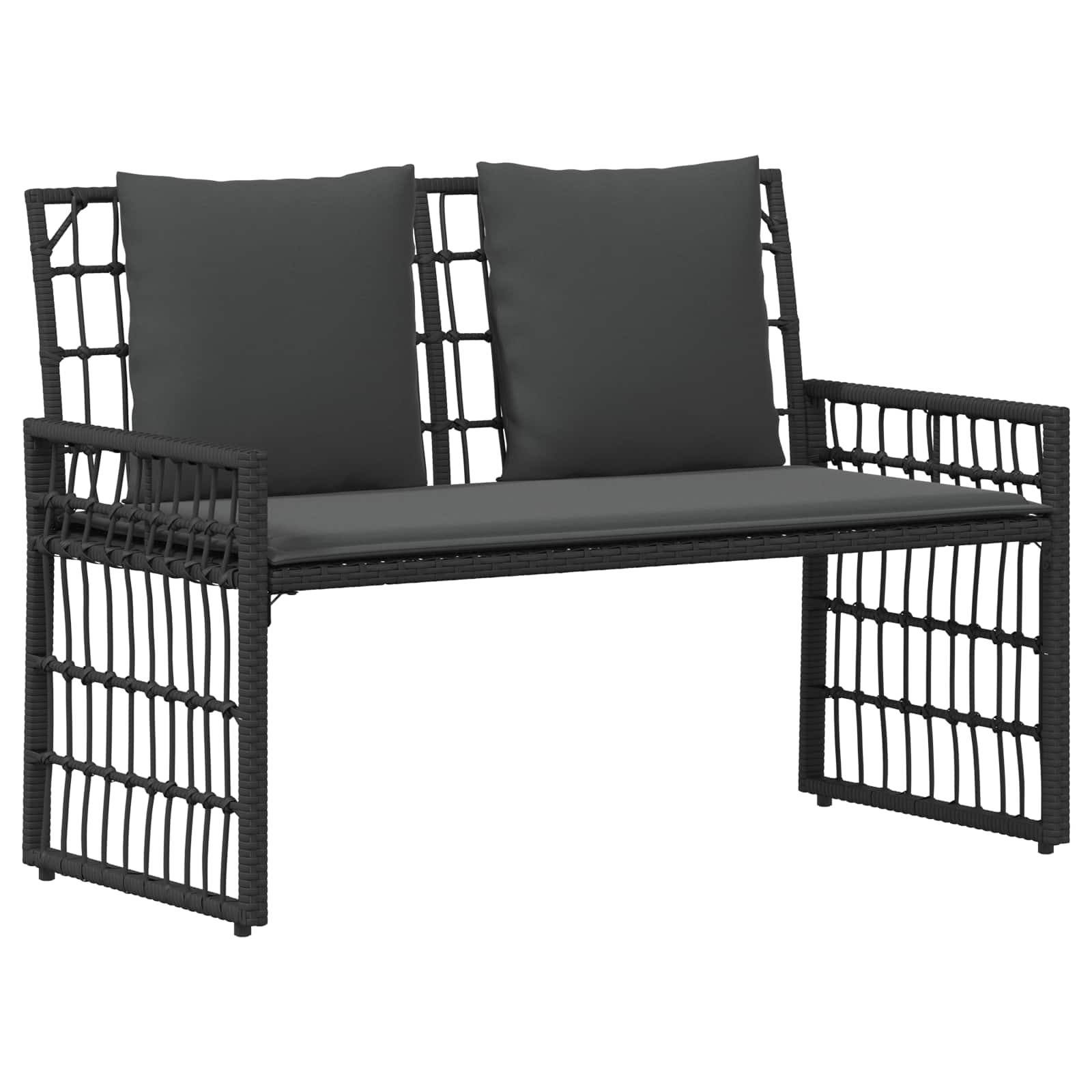 Tuinbank Effen Zwart en Donkergrijs 116 x 55 x 82 cm