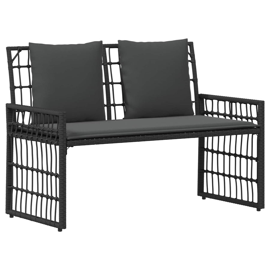 Tuinbank Effen Zwart en Donkergrijs 116 x 55 x 82 cm