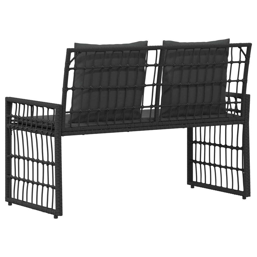 Tuinbank Effen Zwart en Donkergrijs 116 x 55 x 82 cm