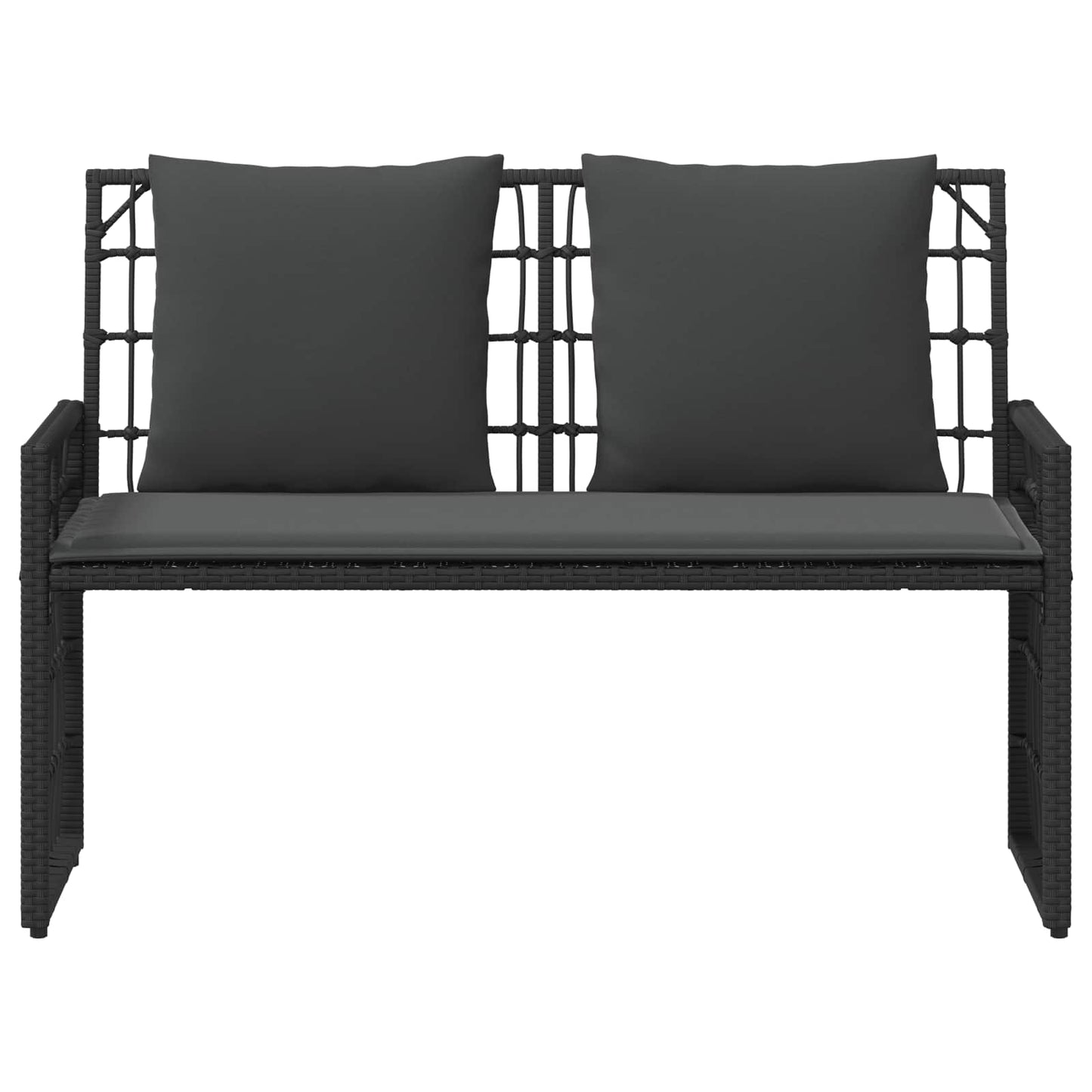 Tuinbank Effen Zwart en Donkergrijs 116 x 55 x 82 cm