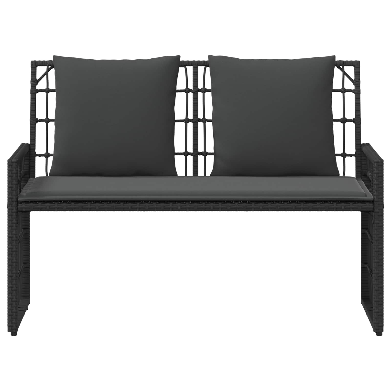 Tuinbank Effen Zwart en Donkergrijs 116 x 55 x 82 cm