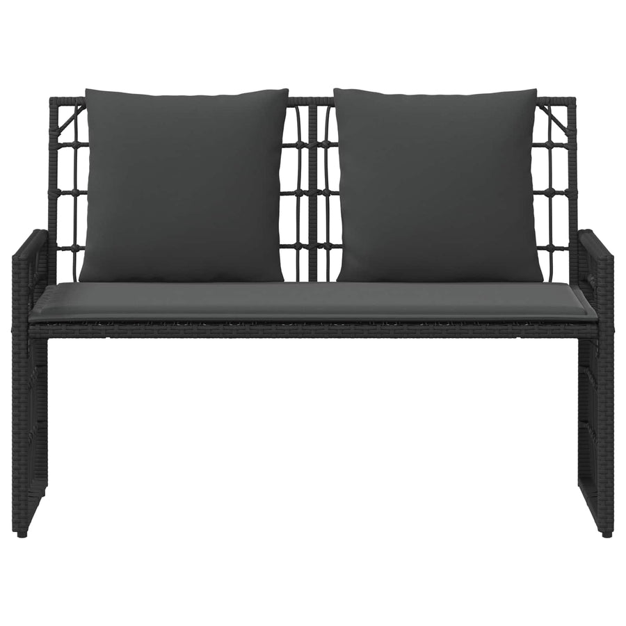 Tuinbank Effen Zwart en Donkergrijs 116 x 55 x 82 cm