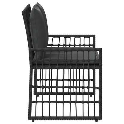 Tuinbank Effen Zwart en Donkergrijs 116 x 55 x 82 cm