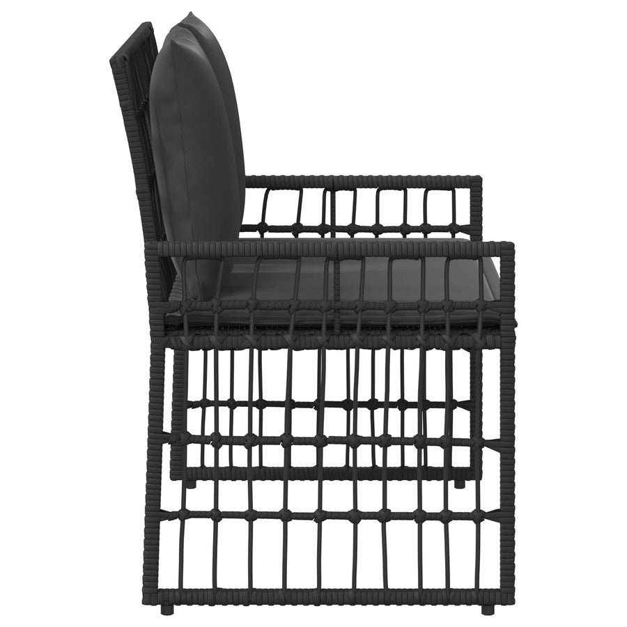 Tuinbank Effen Zwart en Donkergrijs 116 x 55 x 82 cm