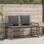 Tuinbank poly rattan staal grijs 116x55x82 cm