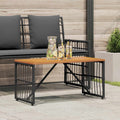Buiten Tafel Zwart 80 x 40 x 40 cm Staal en Poly Rattan