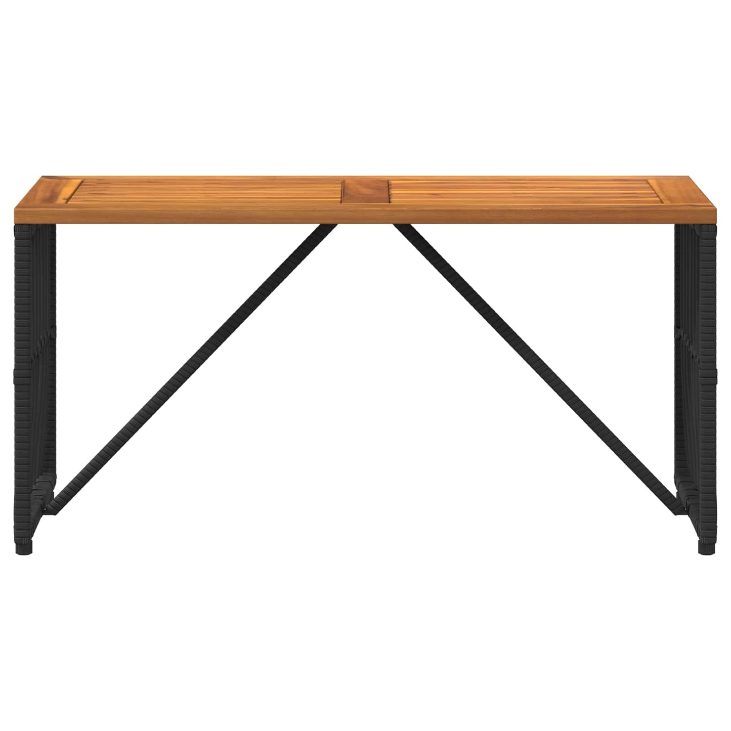 Buiten Tafel Zwart 80 x 40 x 40 cm Staal en Poly Rattan