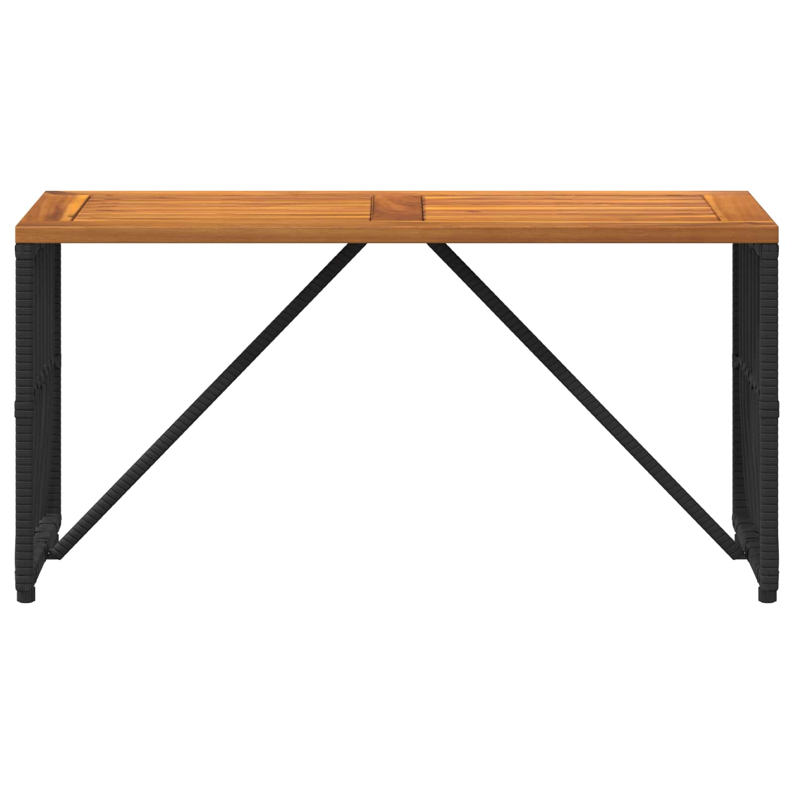 Buiten Tafel Zwart 80 x 40 x 40 cm Staal en Poly Rattan