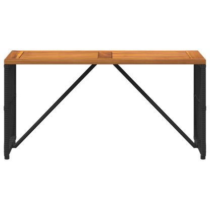 Buiten Tafel Zwart 80 x 40 x 40 cm Staal en Poly Rattan