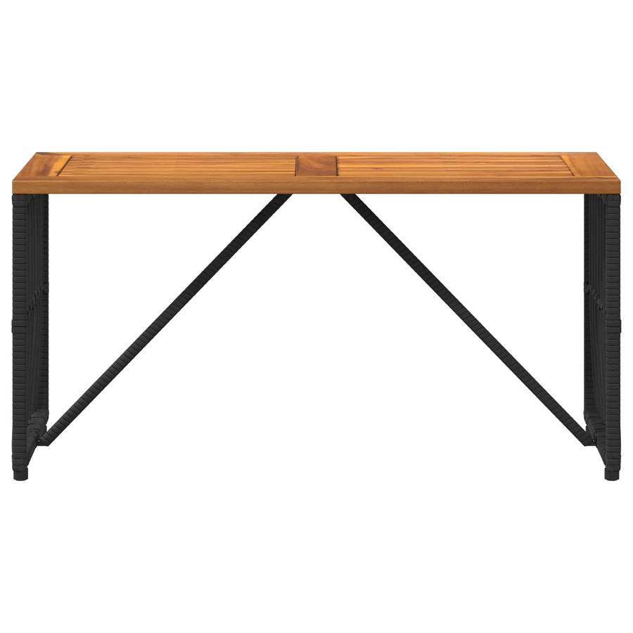 Buiten Tafel Zwart 80 x 40 x 40 cm Staal en Poly Rattan
