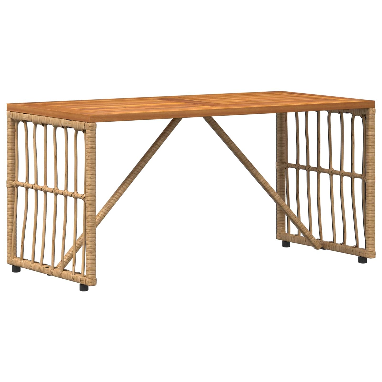 Buiten Tafel Naturel 80 x 40 x 40 cm Staal en Poly Rattan