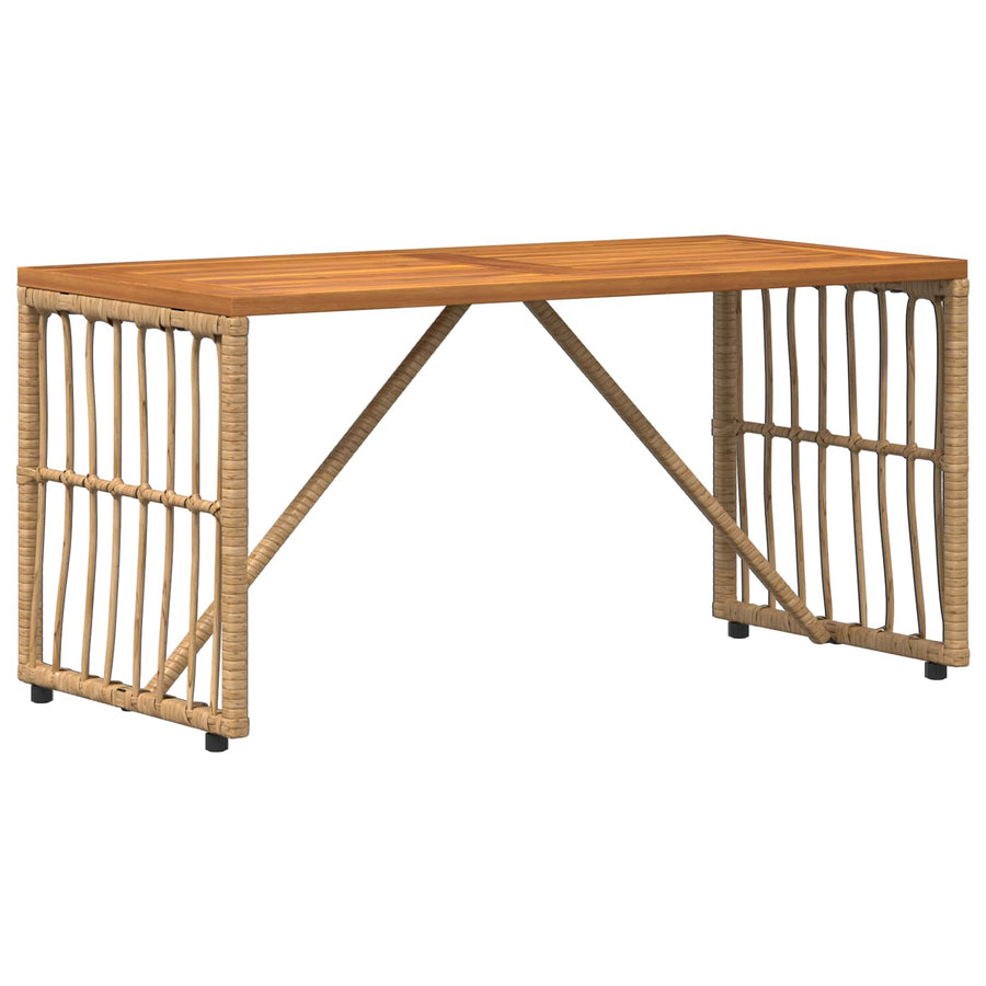 Buiten Tafel Naturel 80 x 40 x 40 cm Staal en Poly Rattan