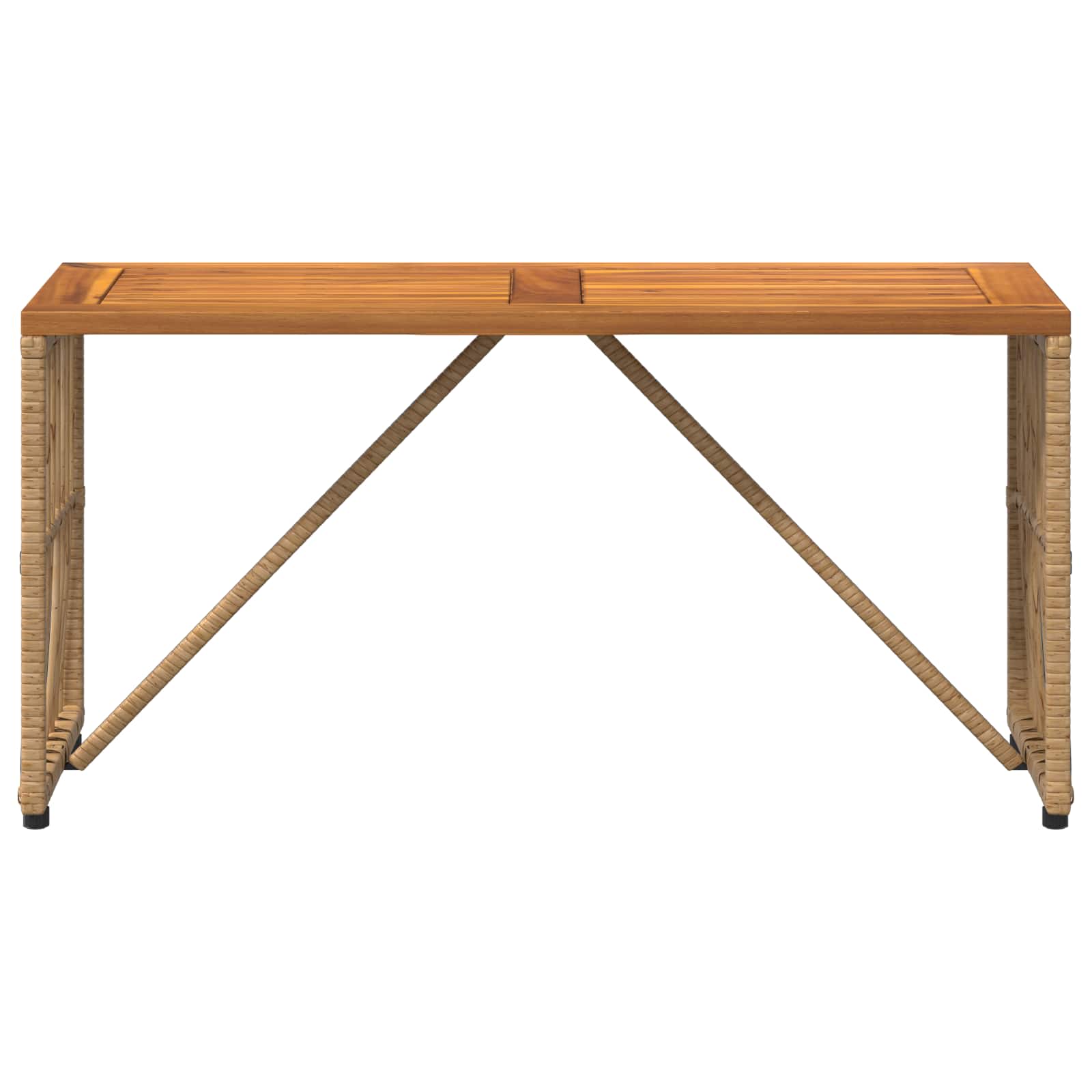 Buiten Tafel Naturel 80 x 40 x 40 cm Staal en Poly Rattan