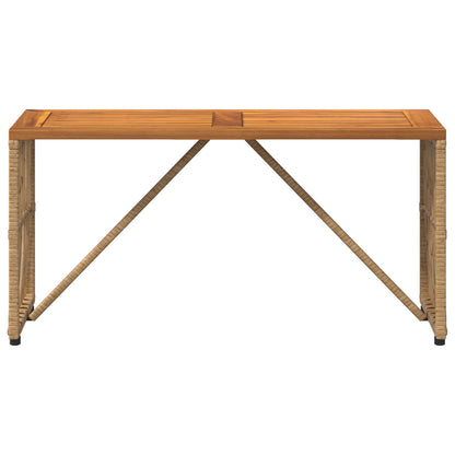 Buiten Tafel Naturel 80 x 40 x 40 cm Staal en Poly Rattan