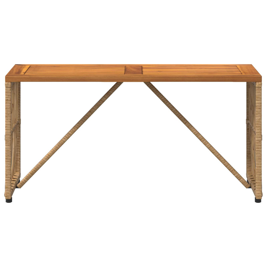 Buiten Tafel Naturel 80 x 40 x 40 cm Staal en Poly Rattan