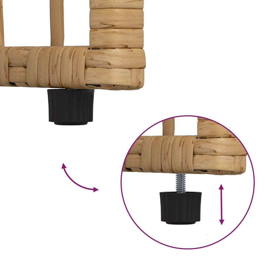 Buiten Tafel Naturel 80 x 40 x 40 cm Staal en Poly Rattan