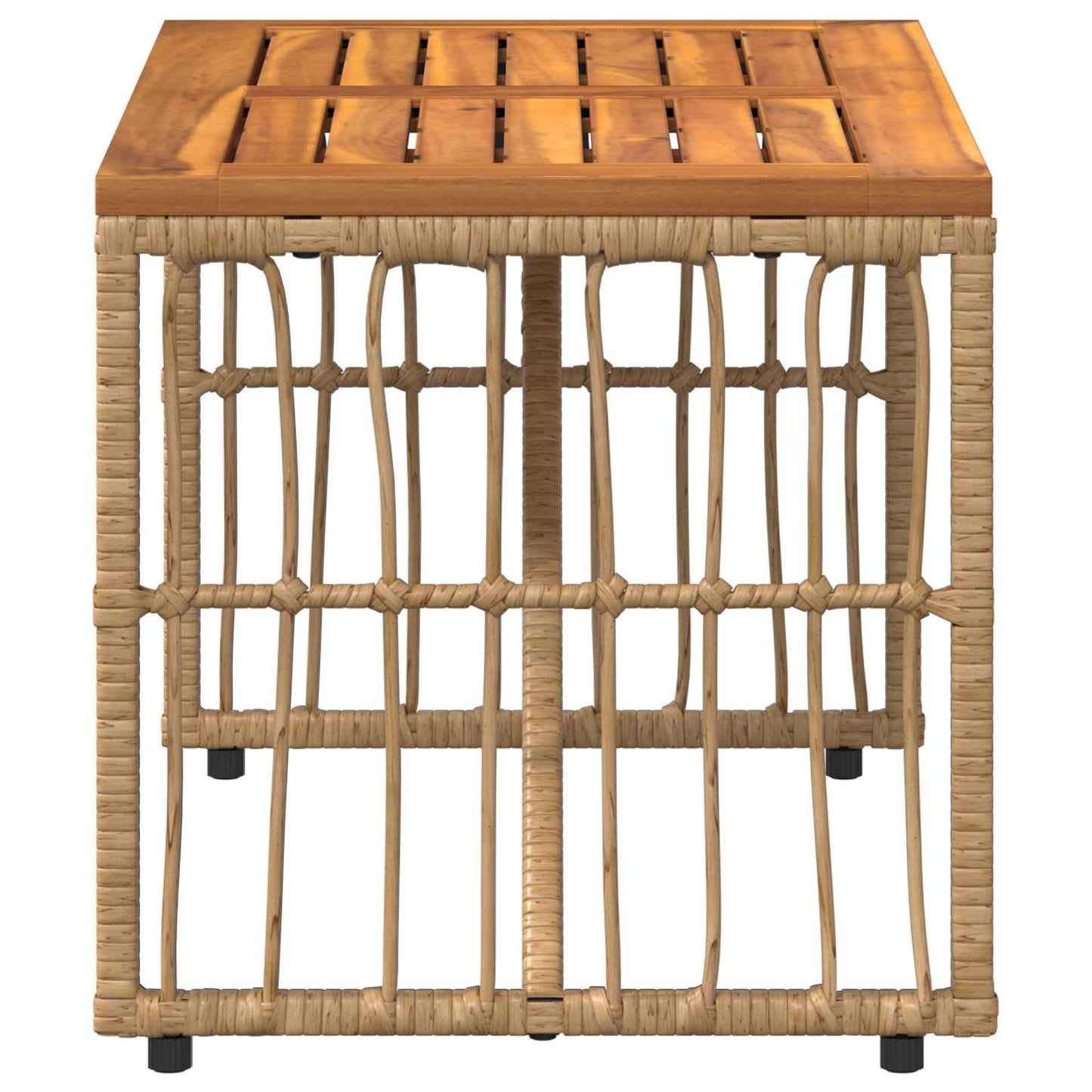 Buiten Tafel Naturel 80 x 40 x 40 cm Staal en Poly Rattan