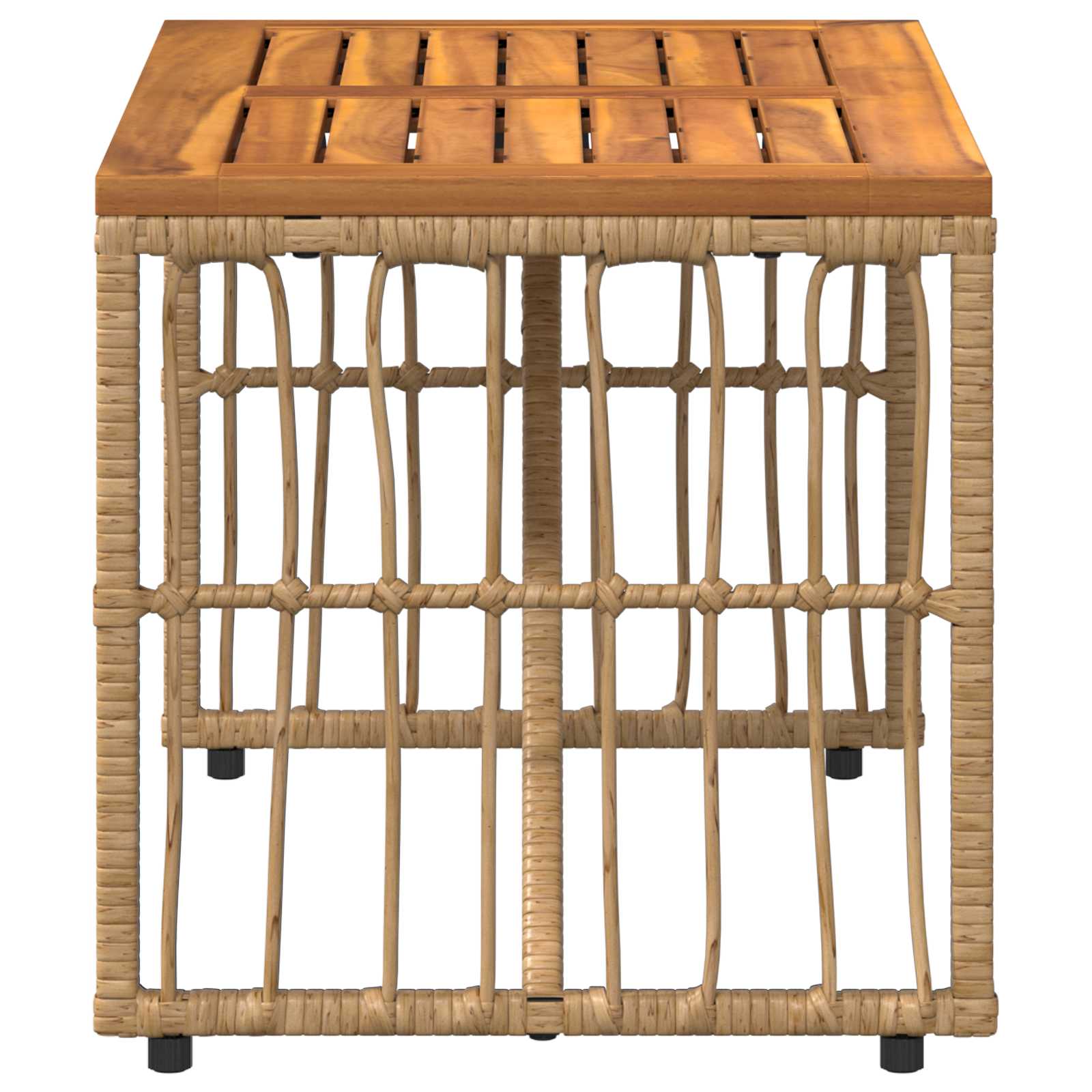 Buiten Tafel Naturel 80 x 40 x 40 cm Staal en Poly Rattan