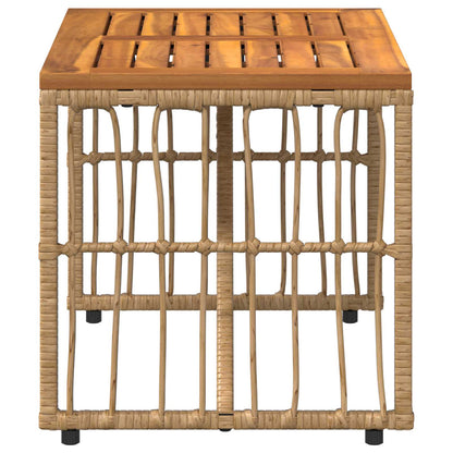 Buiten Tafel Naturel 80 x 40 x 40 cm Staal en Poly Rattan