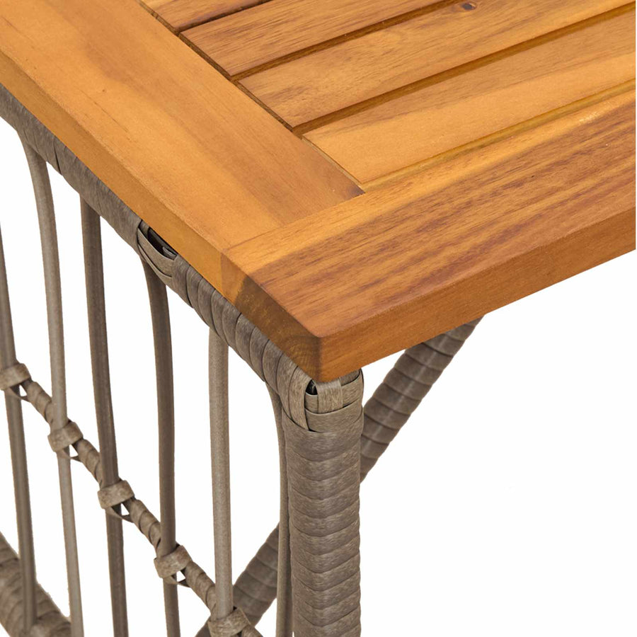 Buiten Tafel Grijs 80 x 40 x 40 cm Staal en Poly Rattan
