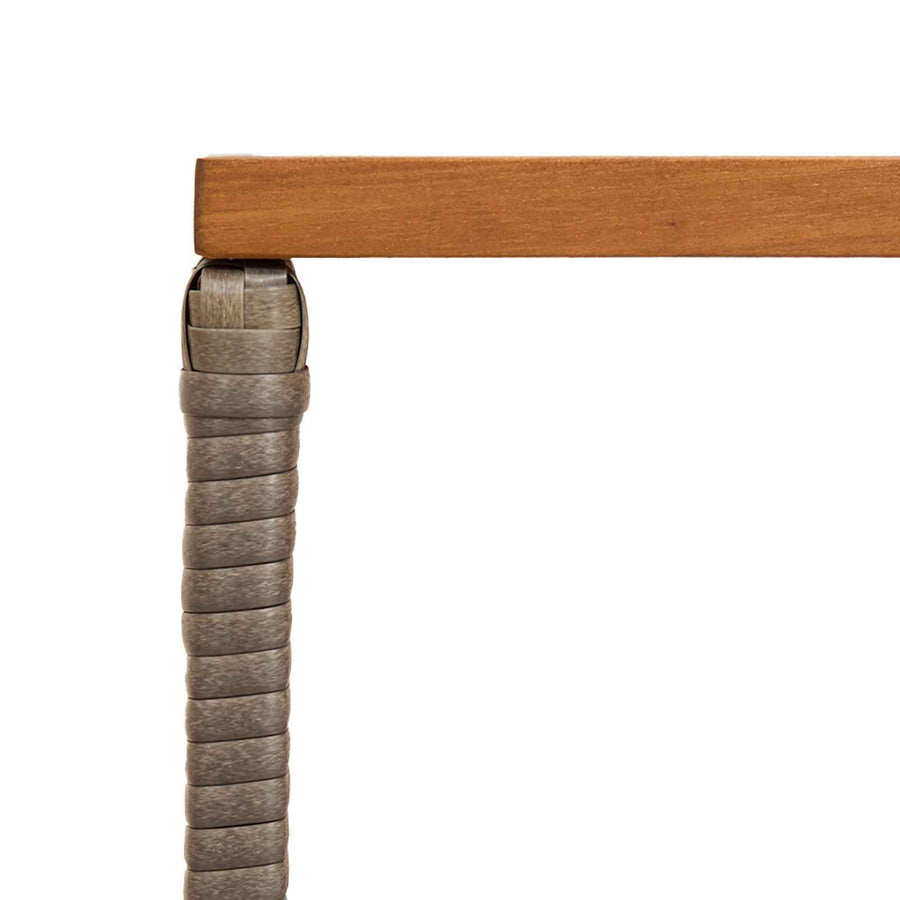 Buiten Tafel Grijs 80 x 40 x 40 cm Staal en Poly Rattan