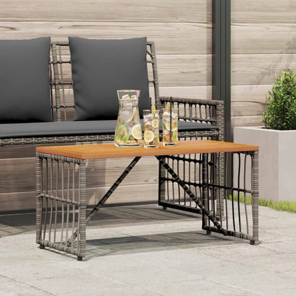 Buiten Tafel Grijs 80 x 40 x 40 cm Staal en Poly Rattan