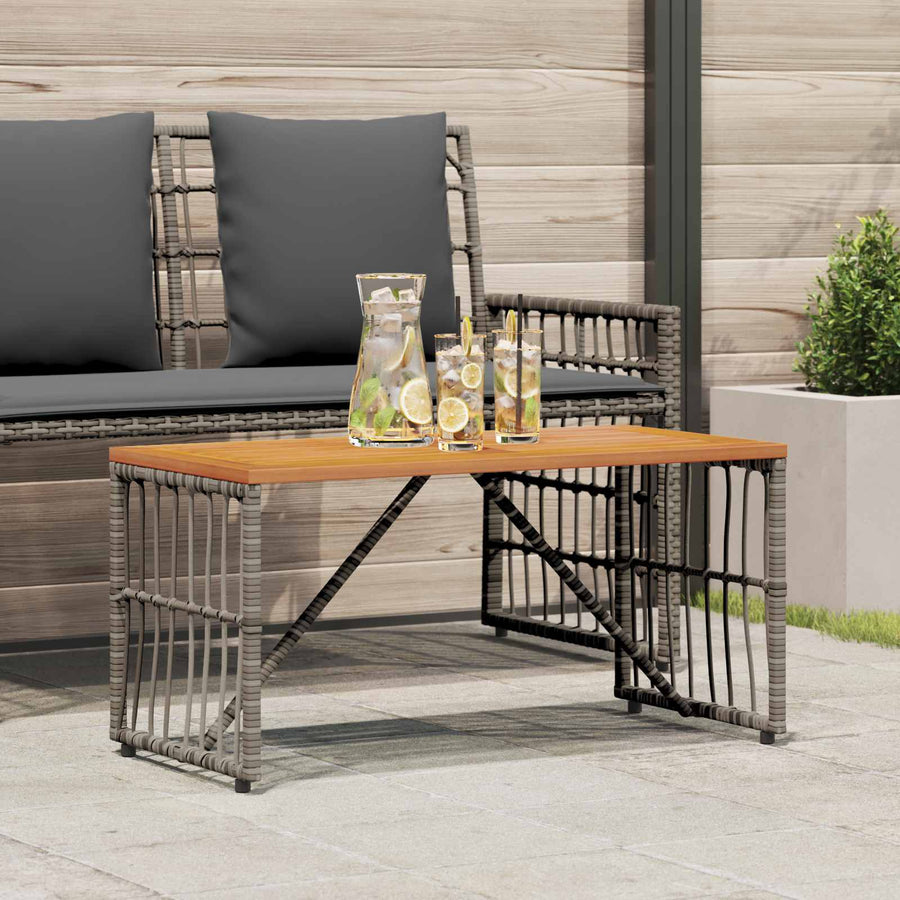 Buiten Tafel Grijs 80 x 40 x 40 cm Staal en Poly Rattan