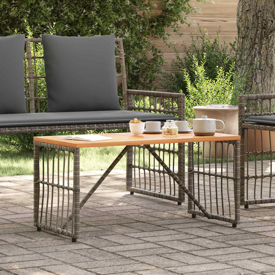 Buiten Tafel Grijs 80 x 40 x 40 cm Staal en Poly Rattan