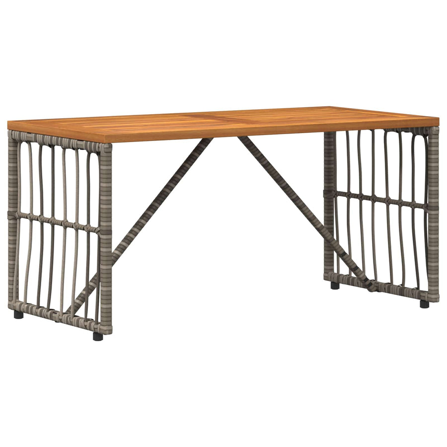 Buiten Tafel Grijs 80 x 40 x 40 cm Staal en Poly Rattan