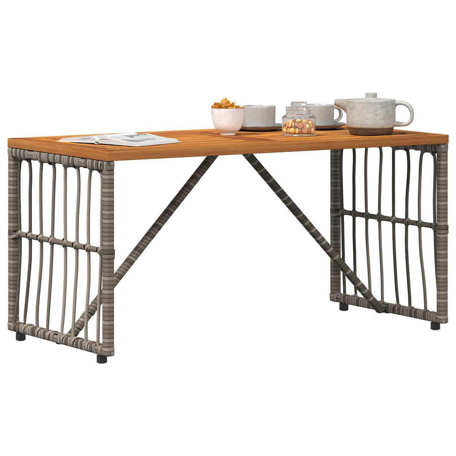 Buiten Tafel Grijs 80 x 40 x 40 cm Staal en Poly Rattan