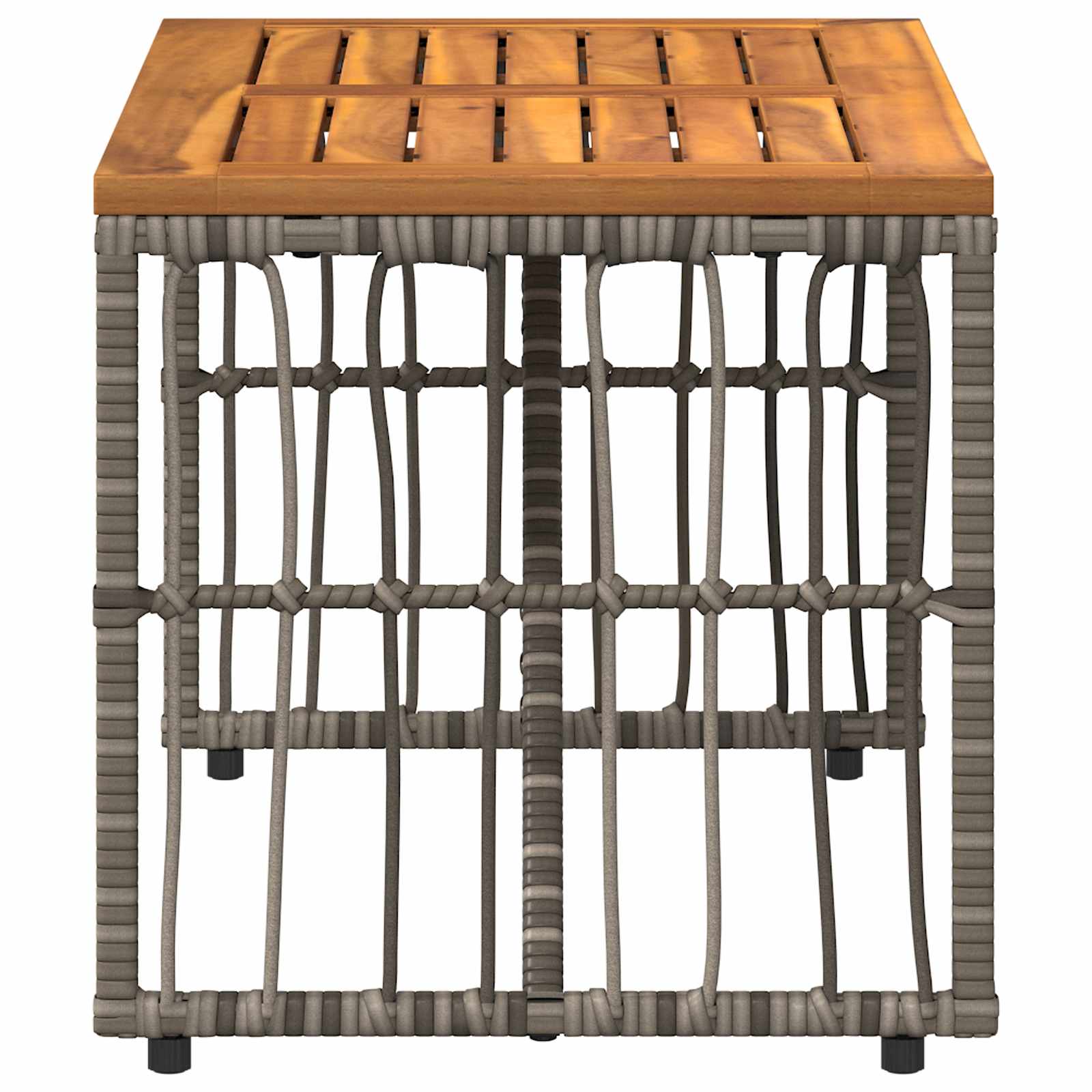 Buiten Tafel Grijs 80 x 40 x 40 cm Staal en Poly Rattan