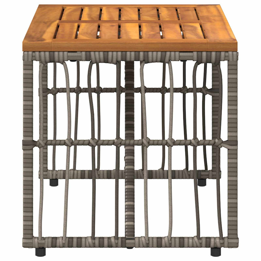 Buiten Tafel Grijs 80 x 40 x 40 cm Staal en Poly Rattan