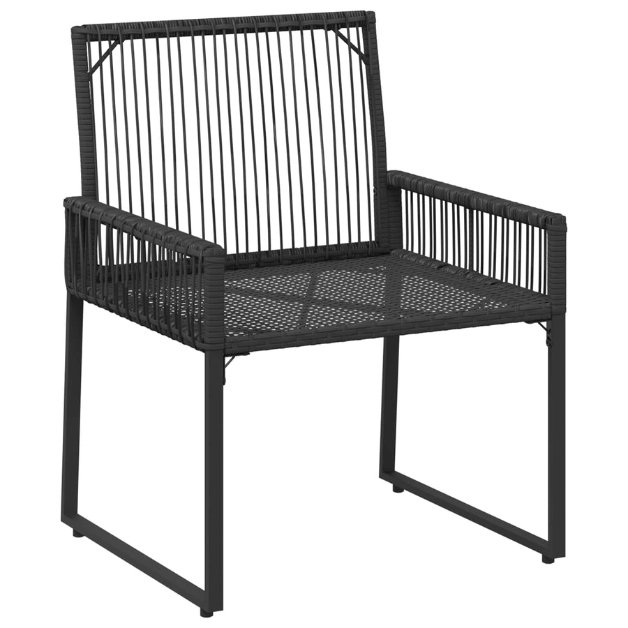 Tuinset met kussen 4 stuks Zwart en crème Wit polyrattan