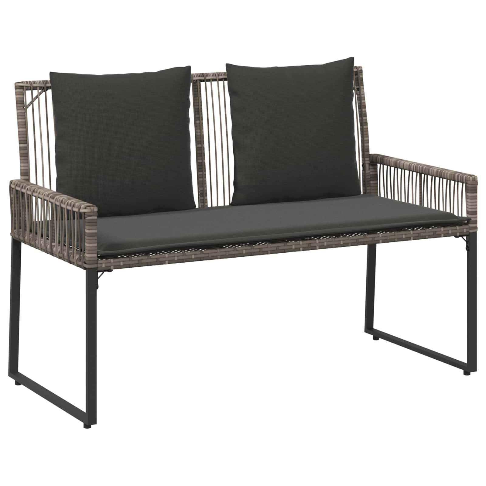 Buitenmeubelset 9 pcs Grijs en Donkergrijs poly rattan