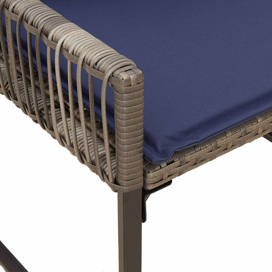 Buitenmeubelset 9 pcs Grijs en Marineblauw poly rattan
