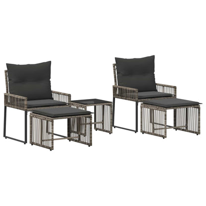Buitenmeubelset 11 pcs Grijs en Donkergrijs poly rattan