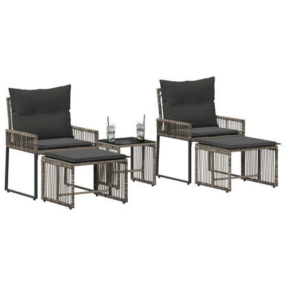 Buitenmeubelset 11 pcs Grijs en Donkergrijs poly rattan