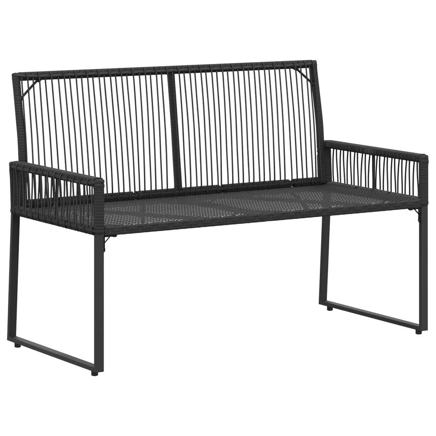 Tuinbank met kussen 4 pcs Zwart en Cream Wit poly rattan