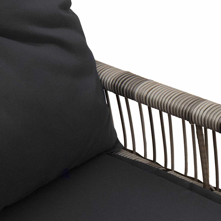Tuinbank met kussen 4 pcs Grijs en Donkergrijs poly rattan