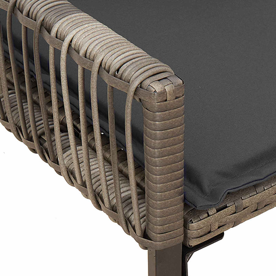 Tuinbank met kussen 4 pcs Grijs en Donkergrijs poly rattan