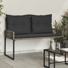 Garden sofa with cushions 4 pcs Grey and Dark Grey poly rattan