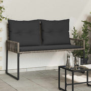 Tuinbank poly rattan grijs 118x59x82 cm