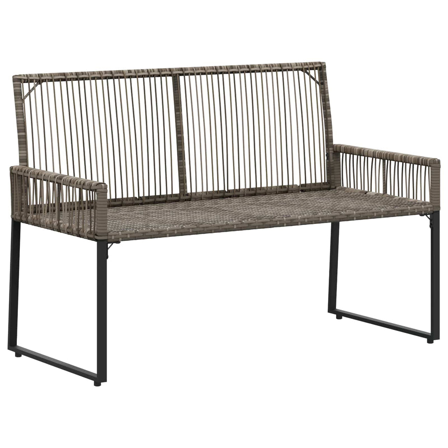 Tuinbank met kussen 4 pcs Grijs en Donkergrijs poly rattan