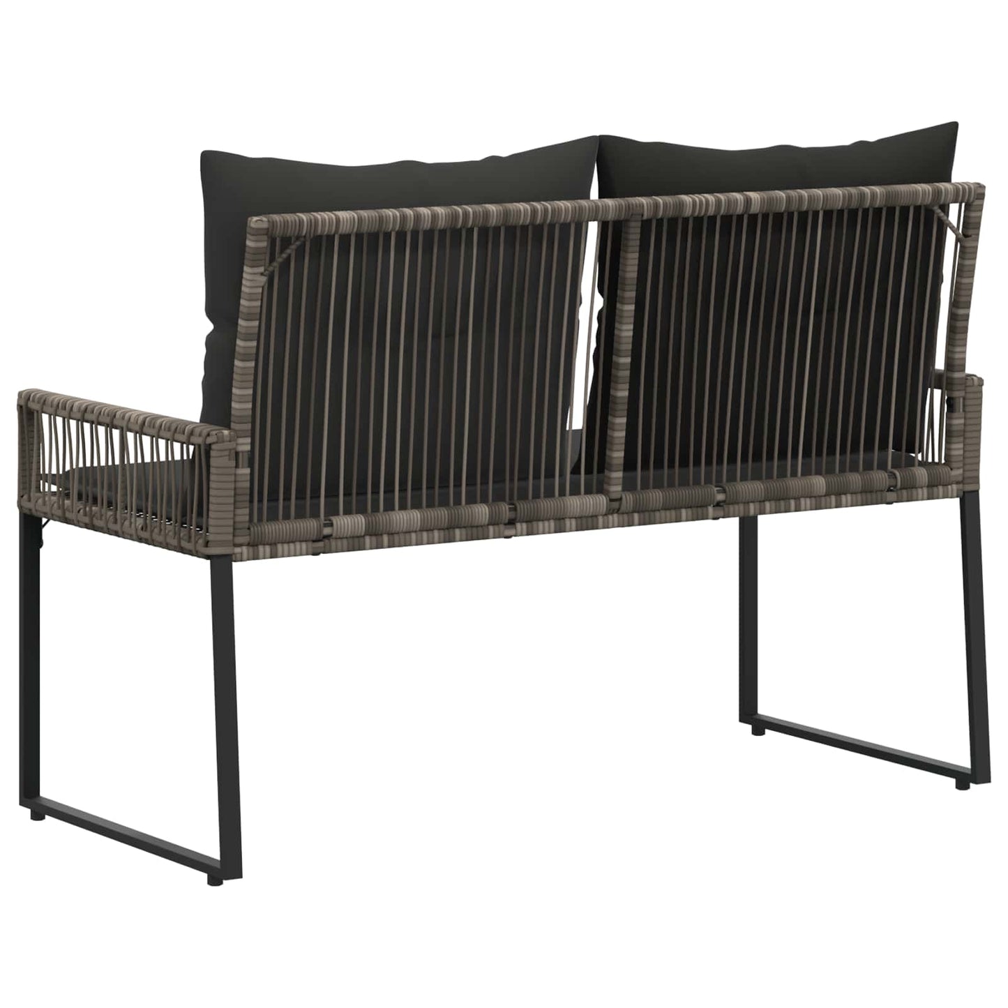 Tuinbank met kussen 4 pcs Grijs en Donkergrijs poly rattan