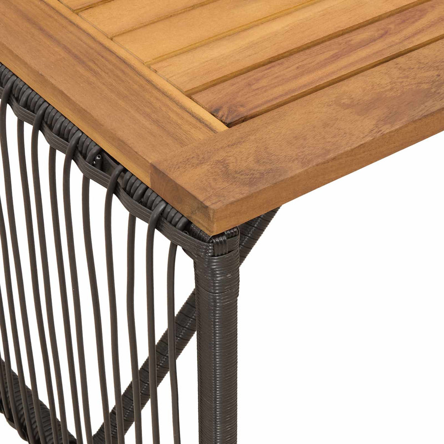 Buiten Tafel Zwart en Bruin 80 x 40 x 40 cm poly rattan