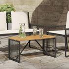 Outdoor Table Black and Brown 80 x 40 x 40 cm poly rattan
