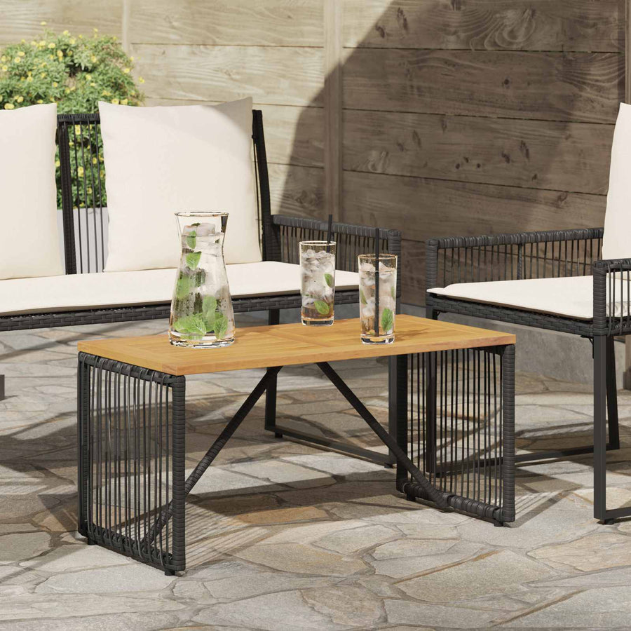 Buiten Tafel Zwart en Bruin 80 x 40 x 40 cm poly rattan