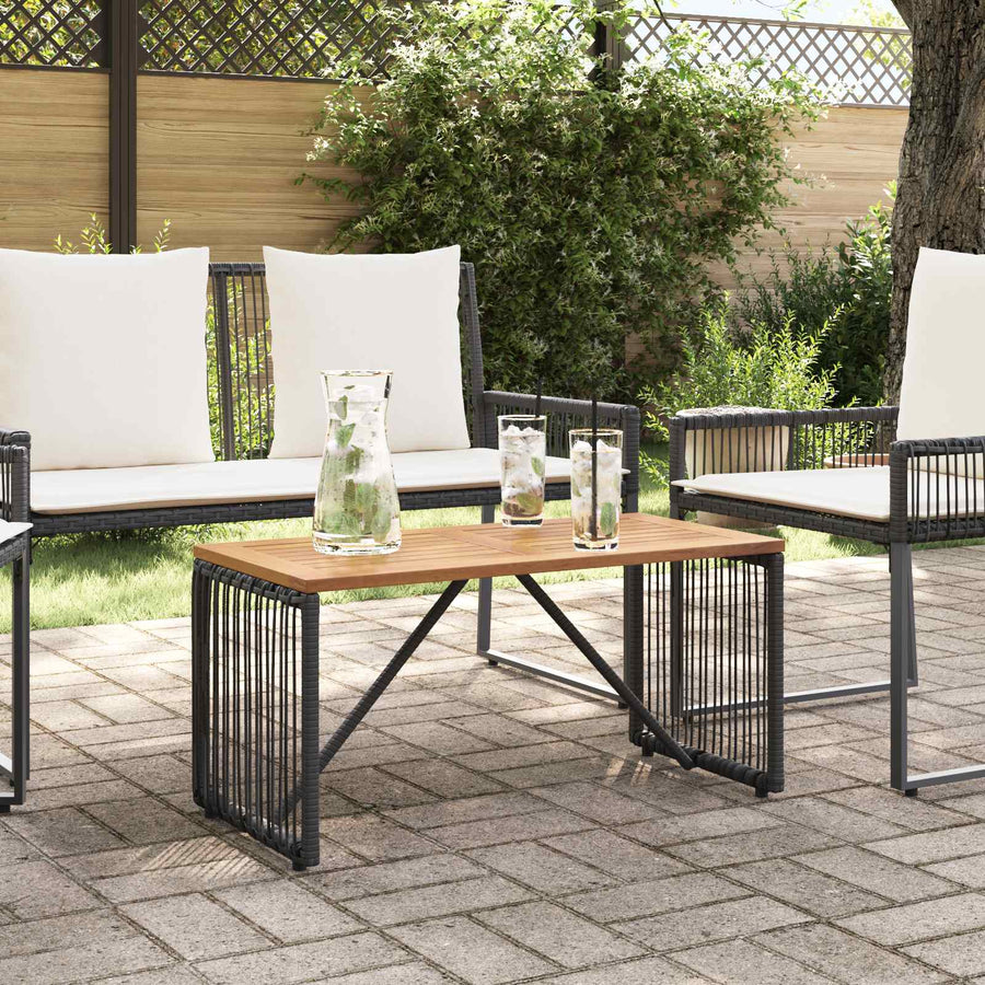 Buiten Tafel Zwart en Bruin 80 x 40 x 40 cm poly rattan