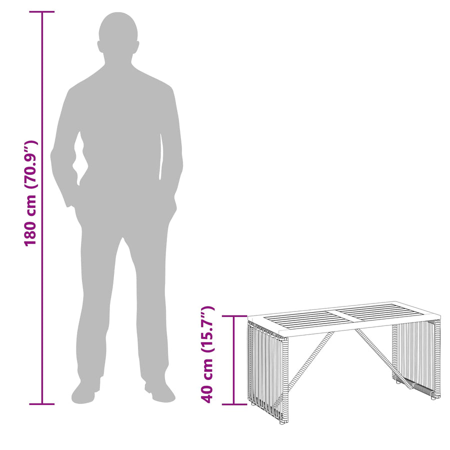 Buiten Tafel Zwart en Bruin 80 x 40 x 40 cm poly rattan